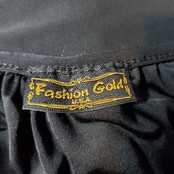 Fashion Gold Black Flower Top - Picture 5 of 5